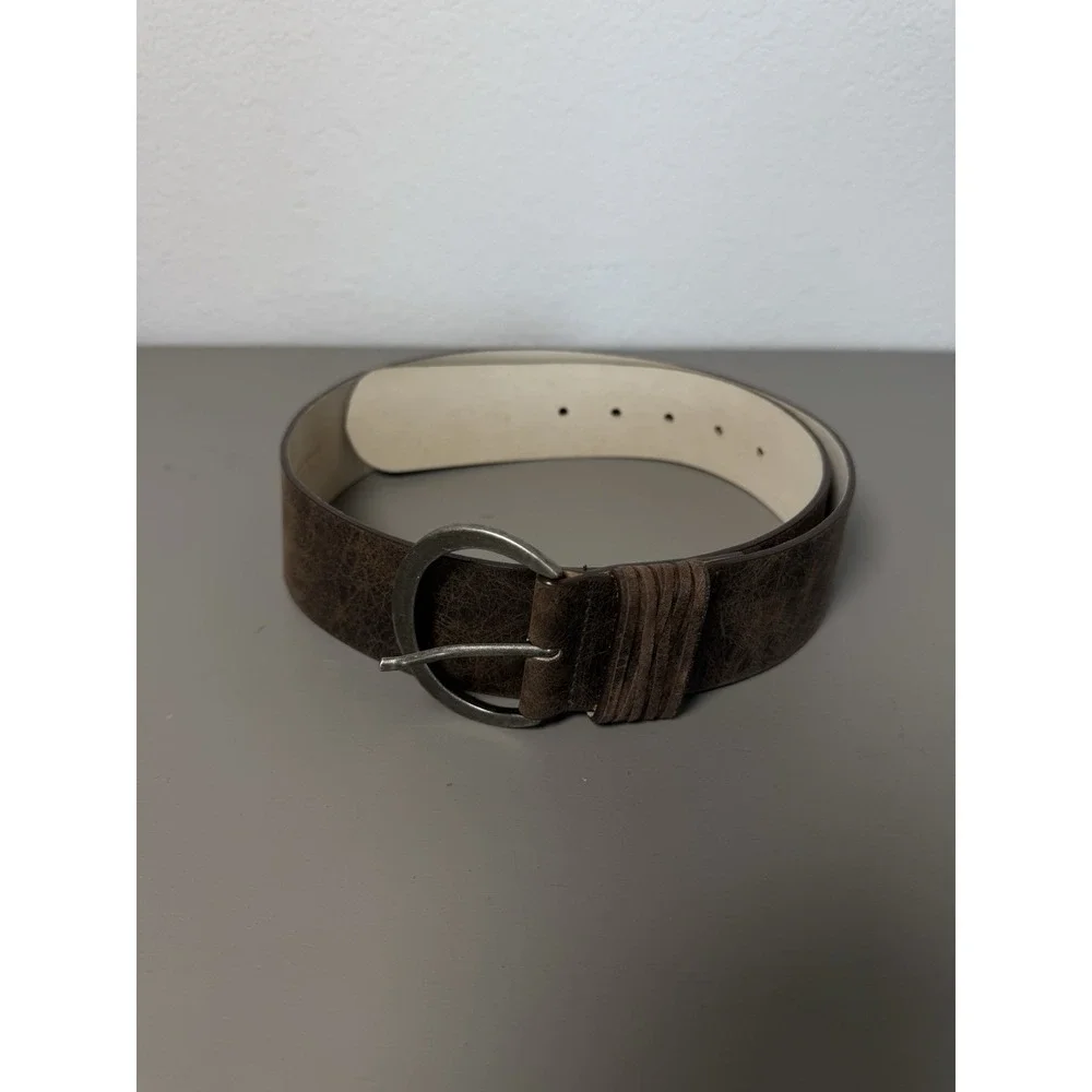 Streets Ahead Women's Brown Leather Silver Western Belt Size Medium‎ USA